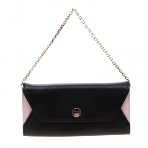Dior Black/Pink Leather Addict Rendez-Vous Clutch Bag