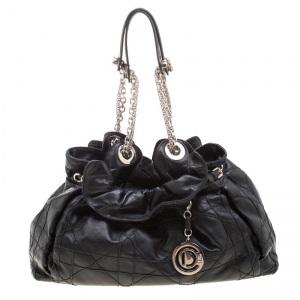 مملوكة مسبقًا Christian Dior Black Cannage Leather Le Trente Shoulder Bag