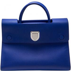 Pre Owned Dior Blue Leather Medium Diorever Bag