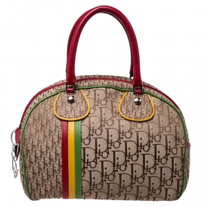 مملوكة مسبقًا Dior Mulitcolor Diorissimo Canvas Rasta Bowler Bag