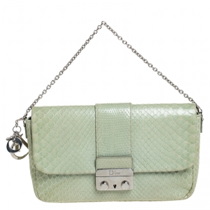 Dior Green Python Miss Dior Small Flap Bag