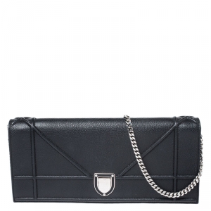 مملوكة مسبقًا Dior Black Leather Chain Clutch