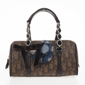 Pre Owned حقيبة ديور Trotter Romantique كانفاس مقوى ديوريسيمو بنية