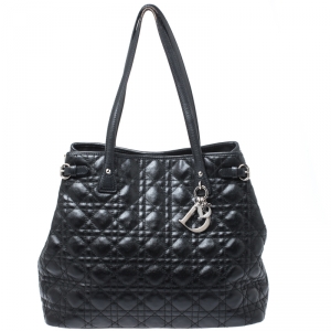 Pre Owned حقيبة ديور باناريا كانفاس مقوى مبطنة كاناج سوداء متوسطة