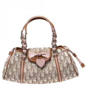 Pre Owned Dior Multicolor Oblique PVC and Leather Romantique Satchel 