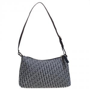 مملوكة مسبقًا Dior Grey/Black Diorissimo Canvas Pochette Bag