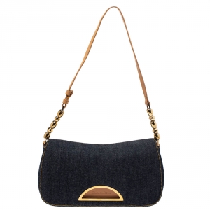 مملوكة مسبقًا Dior Blue Denim Malice Shoulder Bag