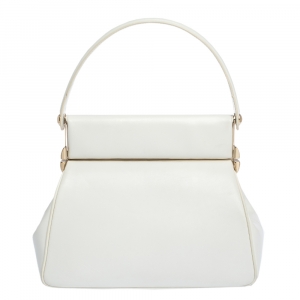 Pre Owned Dior White Leather Babe Vanity Top Handle Bag