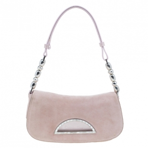 Dior Pink Suede Maris Pearl Shoulder Bag