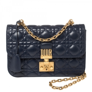 مملوكة مسبقًا Dior Blue Leather Dioraddict Flap Shoulder Bag