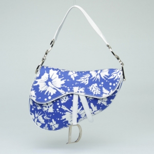 Pre Owned Dior Flower Print Saddle Bag