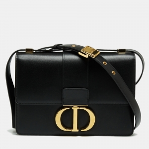 Pre Owned Dior Black Leather 30 Montaigne Shoulder Bag
