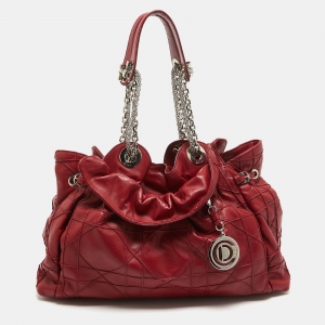Pre Owned Dior Red Cannage Leather Le Trente Hobo