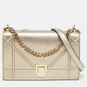 Dior Gold Leather Medium Diorama Flap Shoulder Bag