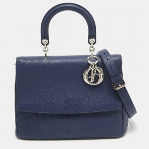 Dior Navy Blue Leather Medium Be Dior Flap Bag