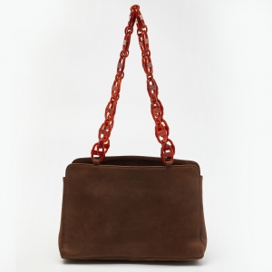 Dior Brown Nubuck Leather Vintage Shoulder Bag