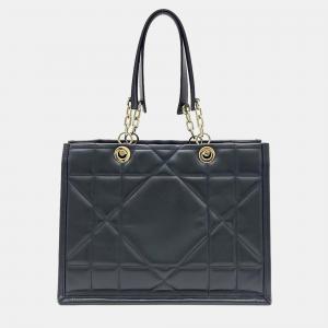 Christian Dior Black Leather Essential Medium Tote Bag