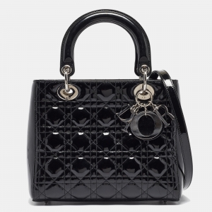 Pre Owned حقيبة يد توتس ديور ليدي ديور  جلد لامع كاناج بنفسجي