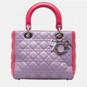 Dior Multi Leather Medium Lady Dior Top Handle Bags