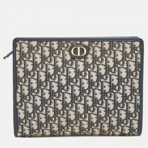 Pre Owned حقيبة صغيرة ديور مونتين كانفاس مائل أزرق / بيج 30 