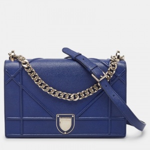 Dior Blue Leather Medium Diorama Shoulder Bag