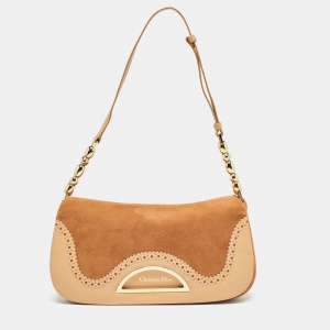 Pre Owned حقيبة كتف ديور ماليس جلد وسويدي أسود 