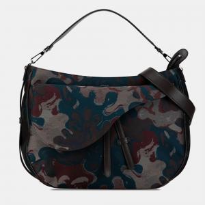 Dior Peter Doig Denim Camouflage Soft Saddle Bag
