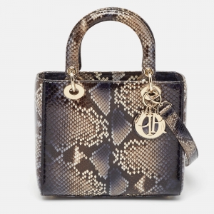 Pre Owned Dior Multicolor Python Medium Lady Dior Tote
