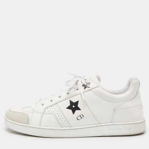 Dior White Leather and Suede D-star Sneakers Size 38.5