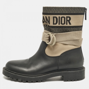 Dior Black Leather D-major Ankle Boots Size 37.5