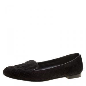 Dior Black Cannage Suede Loafers Size 39