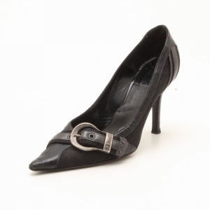 مملوكة مسبقًا Dior Black Pointed Toe Buckle Pumps Size 35.5