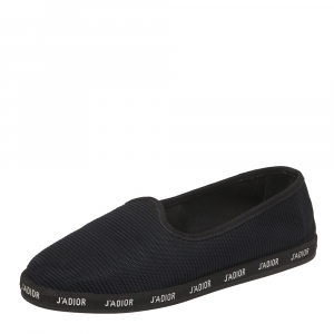 مملوكة مسبقًا Dior Black Technical Fabric J'adior Slip on Flats Size 40