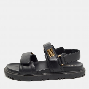 Dior Black Leather DiorAct Sandals Size 37
