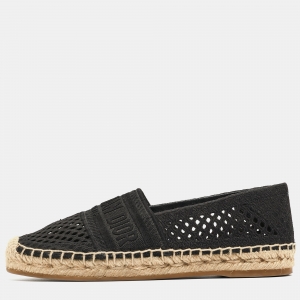 Dior Black Mesh Granville Espadrille Flats Size 35