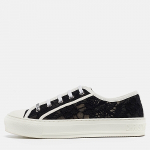 Dior Black Embroidered Mesh Walk'n'Dior Sneakers Size 37