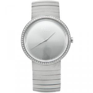Dior Silver Stainless Steel La D De Dior Diamond Watch 38MM