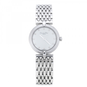 Dior White Stainless Steel D68-100 Women's Wristwatch 25 mm