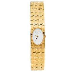 Dior White Gold Plated Stainless Steel Miss Dior D70-150 Women's Wristwatch 15 mm