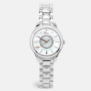 Dior Mother of Pearl Diamond Stainless Steel  VIII Montaigne CD152110M004 Women's Wristwatch 32 mm