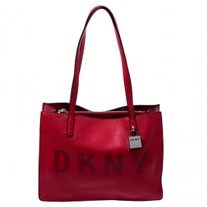 Pre Owned DKNY Red Leather Commuter MD Tote