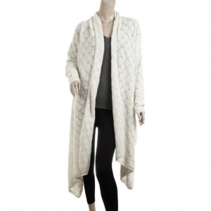 DKNY Pure Cream Crochet Wrap Cardigan