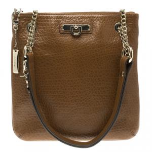 Pre Owned DKNY Brown Leather Shoulder Bag