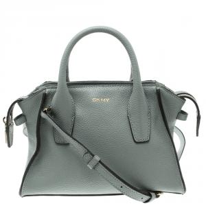 Pre Owned DKNY Powder Blue Leather Mini Chelsea Satchel