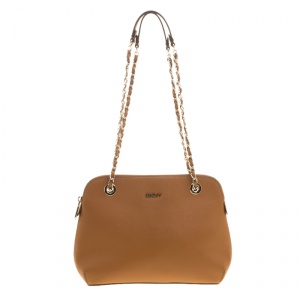 Pre Owned DKNY Brown Leather Shoulder Bag 