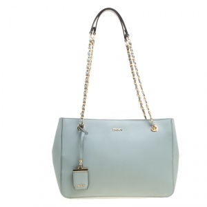 Pre Owned DKNY Mint Green Leather Bryant Park Tote