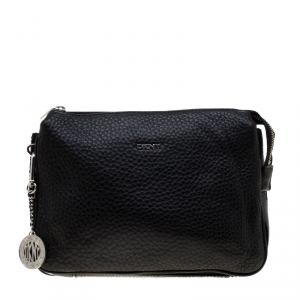 Pre Owned DKNY Black Leather Crossbody Bag