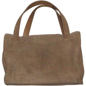 Pre Owned DKNY Beige Camel Suede Leather Everyday Bag