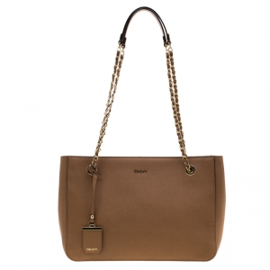 Pre Owned DKNY Light Brown Leather Bryant Park Tote