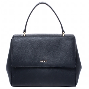 Pre Owned DKNY Black Saffiano Leather Top Handle Bag